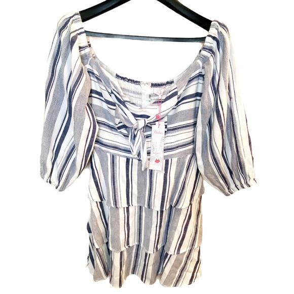 NWT Parker Bahama Aquarius Navy White Stripe Dress - Picture 4 of 7